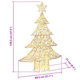 Albero di Natale con 120 LED Bianco caldo 120 cm PET