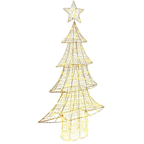 Albero di Natale con 160 LED Bianco caldo 150 cm PET