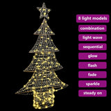 Albero di Natale con 160 LED Bianco caldo 150 cm PET