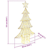 Albero di Natale con 160 LED Bianco caldo 150 cm PET