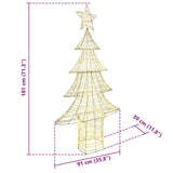 Albero di Natale con 240 LED Bianco caldo 180 cm PET