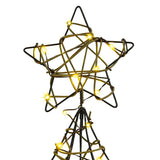 Albero di Natale con 120 LED Bianco caldo 120 cm Rattan