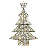 Albero di Natale con 120 LED Bianco caldo 120 cm Rattan