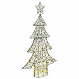 Albero di Natale con 160 LED Bianco caldo 150 cm Rattan