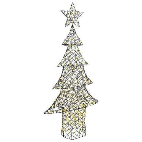 Albero di Natale con 240 LED Bianco caldo 180 cm Rattan