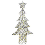 Albero di Natale con 240 LED Bianco caldo 180 cm Rattan