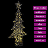 Albero di Natale con 240 LED Bianco caldo 180 cm Rattan