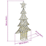 Albero di Natale con 240 LED Bianco caldo 180 cm Rattan