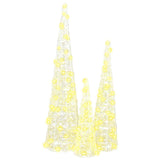 Albero di Natale 3 pcs Bianco caldo 20 x 20 x 80 cm Acrilico