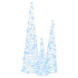 Albero di Natale 3 pcs Bianco freddo 20 x 20 x 80 cm Acrilico