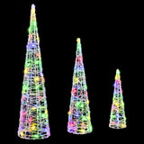 Albero di Natale 3 pcs Multicolore 20 x 20 x 80 cm Acrilico