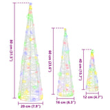 Albero di Natale 3 pcs Multicolore 20 x 20 x 80 cm Acrilico
