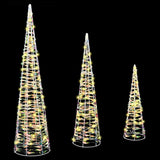 Albero di Natale 3 pcs Bianco caldo 20 x 20 x 80 cm PET