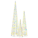 Albero di Natale 3 pcs Bianco caldo 20 x 20 x 80 cm PET