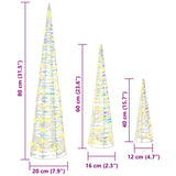 Albero di Natale 3 pcs Bianco caldo 20 x 20 x 80 cm PET