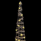 Albero di Natale 3 pcs Bianco caldo 20 x 20 x 80 cm Rattan