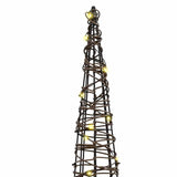 Albero di Natale 3 pcs Bianco caldo 20 x 20 x 80 cm Rattan