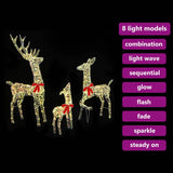 Famiglia di Renne 3 pcs Bianco caldo 67 x 26 x 127 cm PET