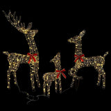 Famiglia di Renne 3 pcs Bianco caldo 67 x 26 x 127 cm PET