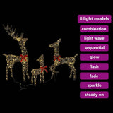 Famiglia di Renne 3 pcs Bianco caldo 67 x 26 x 127 cm PET