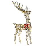 Famiglia di Renne 3 pcs Bianco caldo 67 x 26 x 127 cm Rattan