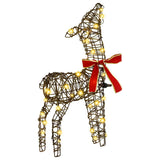 Famiglia di Renne 3 pcs Bianco caldo 67 x 26 x 127 cm Rattan