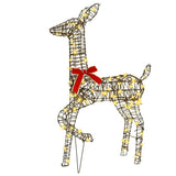 Famiglia di Renne 3 pcs Bianco caldo 67 x 26 x 127 cm Rattan