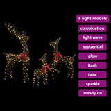 Famiglia di Renne 3 pcs Bianco caldo 67 x 26 x 127 cm Rattan