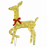 Famiglia di renne 3 pcs Bianco caldo 68 x 26 x 127 cm Tessuto