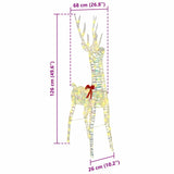 Renna 3D con 140 LED Bianco caldo 128 cm PET