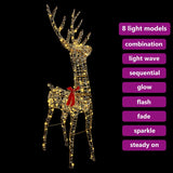 Renna 3D con 140 LED Bianco caldo 128 cm PET