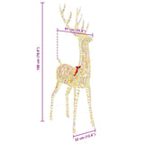 Renna 3D con 250 LED Bianco caldo 180 cm PET