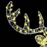 Testa di Renna con 140 LED Bianco caldo 60 cm Acrilico