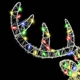 Testa di Renna con 140 LED colorato 60 cm Acrilico