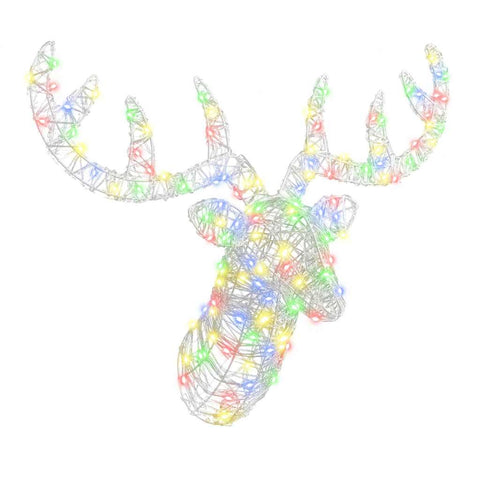 Testa di Renna con 140 LED colorato 60 cm Acrilico