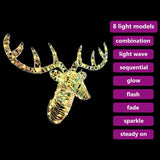 Slitta trainata da renna con 140 LED Bianco caldo 60 cm PET