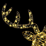 Slitta trainata da renna con 140 LED Bianco caldo 60 cm PET