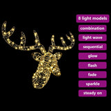 Slitta trainata da renna con 140 LED Bianco caldo 60 cm PET