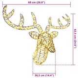 Slitta trainata da renna con 140 LED Bianco caldo 60 cm PET