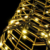 Slitta trainata da renna con 140 LED Bianco caldo 60 cm Rattan