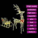 Slitta trainata da renna Bianco caldo 70 x 26 x 128.5 cm