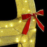 Slitta trainata da renna con 200 LED Bianco caldo Tessuto