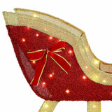 Slitta trainata da renna con 200 LED Bianco caldo Tessuto