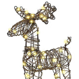 Slitta trainata da renna con 160 LED Bianco caldo Rattan