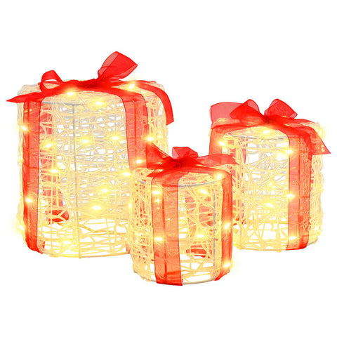 Decorazione Scatola Regalo 3 pcs Bianco caldo 20 x 20 x 21 cm