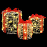 Decorazione Scatola Regalo 3 pcs Bianco caldo 20 x 20 x 21 cm