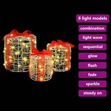 Decorazione Scatola Regalo 3 pcs Bianco caldo 20 x 20 x 21 cm