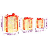 Decorazione Scatola Regalo 3 pcs Bianco caldo 20 x 20 x 21 cm