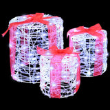 Decorazione Scatola Regalo 3 pcs Bianco freddo 20 x 20 x 21 cm