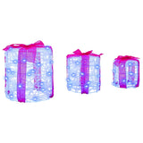 Decorazione Scatola Regalo 3 pcs Blu 20 x 20 x 21 cm Acrilico